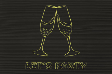 glasses of champagne, symbol of celebration