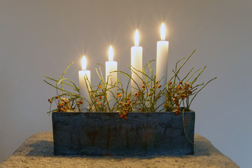 Advent Candle stick holder with four candles