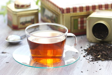 Cup of tea with sugar