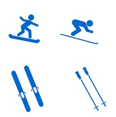 Sports d'hiver en 4 icônes