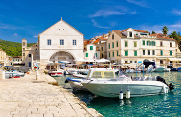 Naklejka premium Hvar waterfront and theater view