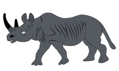Rhinoceros on a white background