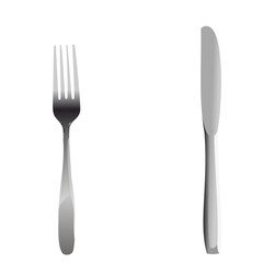 Realistic illustration set of fork and knife