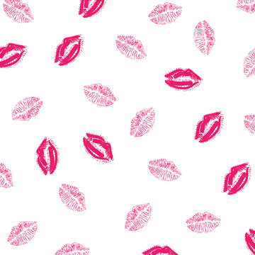 Kiss and lips pattern background