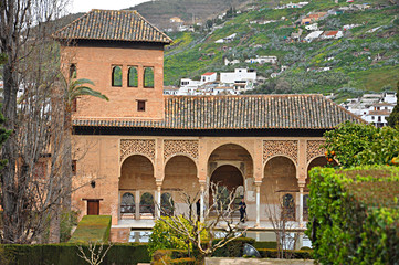 Alhambra de Granada, Espa&ntilde;a, p&oacute;rtico-mirador del Partal