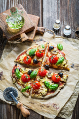 Pizza with parma ham