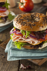 Healthy Turkey Sandwich on a Bagel