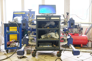 Camber apparatus in a car care garage