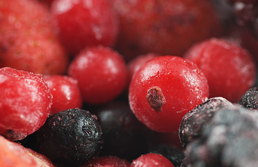 Mixed colorful frozen fruit