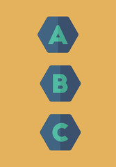 Flat Design A B C vector icons