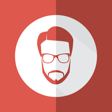 Man with beard and glasses avatar in a flat design