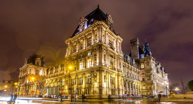 Fototapeta Hotel de Ville (City Hall) of Paris - France
