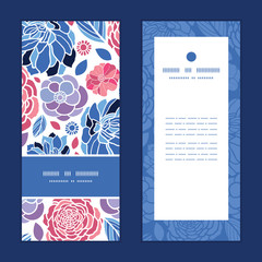 Vector mosaic flowers vertical frame pattern invitation greeting