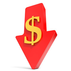 Dollar falls. Arrow