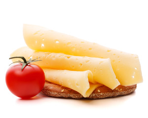 Cheese sandwich isolated on white background cutout