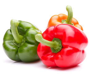 Sweet bell pepper isolated on white background cutout