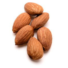 almond nuts isolated on white background close up