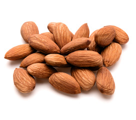 almond nuts isolated on white background close up
