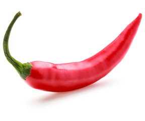 red chili or chilli cayenne pepper isolated on white  background