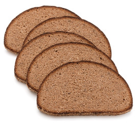 Slice of fresh rye bread isolated on white background cutout