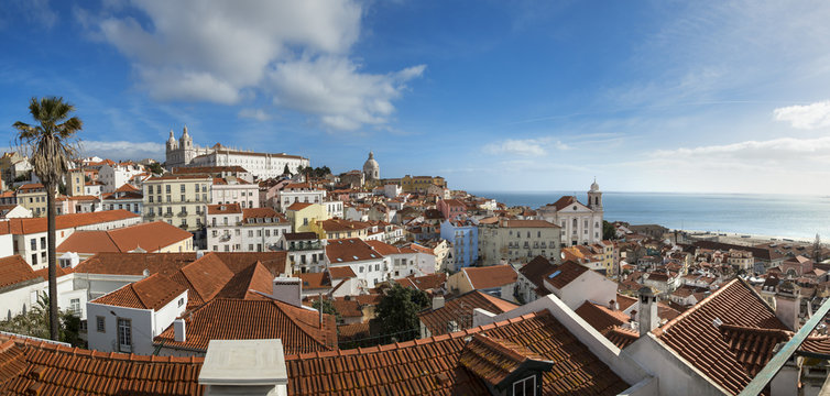 Mirador de santa luzia; lisbonne; portugal
