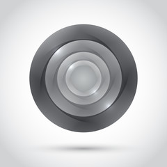 Grey blank button for your design. Vector icon