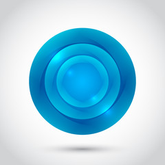 Blue blank button for your design. Vector icon