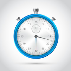 Blue realistic stopwatch for your design