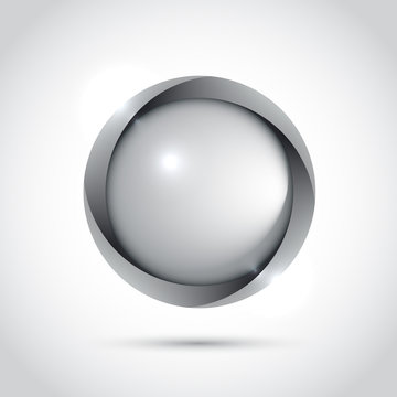 Grey blank button for your design. Vector icon