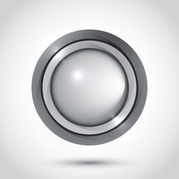 Grey blank button for your design. Vector icon