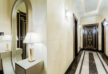 Luxury corridor in modern mansion