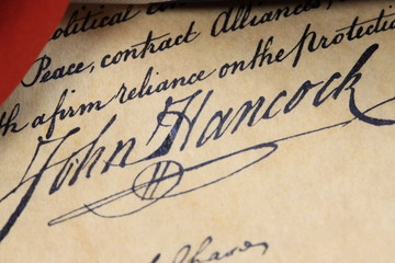 John Hancocks signature US constitution