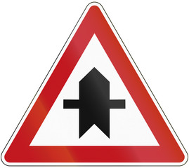 German traffic sign: priority at next intersection