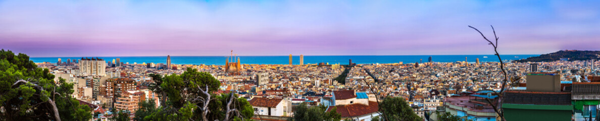 Obraz premium Panoramiczny widok na Barcelonę