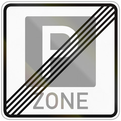 German traffic sign: end of parking area