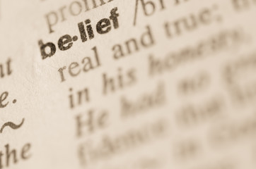 Dictionary definition of word belief - obrazy, fototapety, plakaty