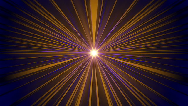 abstract loop motion background, yellow and blue rays of light