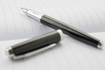 Fountain pen in a notebook