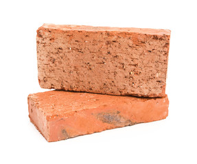 two bricks on a white background