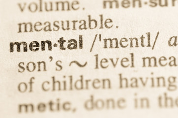 Obraz premium Dictionary definition of word mental
