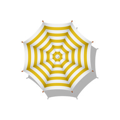 Orange and white striped beach umbrella