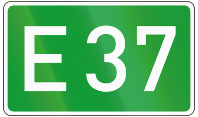 European road number sign for E37