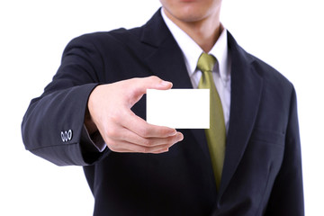 Man's hand Showing Business card