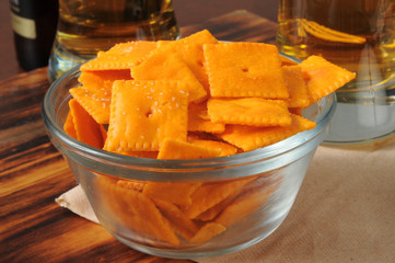 Cheese flavored snack crackers