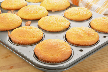 Cupcakes in the baking tin