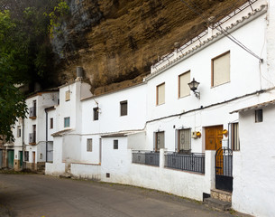 Fototapeta na wymiar Dwellings built into rock. Setenil de las Bodegas, Spain
