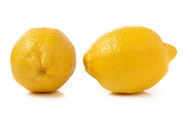 Fresh lemon on white background