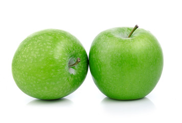 green apple on white background