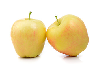 ripe apple on white background