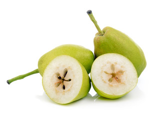 Chinese fragrant pear on white background
